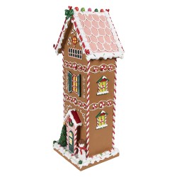 Clayre & Eef Gingerbread house 17x14x40 cm Bruin Kunststof