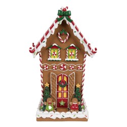 Clayre & Eef Gingerbread house 18x14x31 cm Brown Plastic