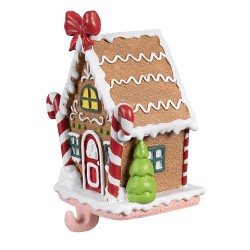 Clayre & Eef Haken für Weihnachtssocke Lebkuchenhaus 13x11x18 cm Braun Kunststoff