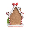 Clayre & Eef Crochet chaussette de Noël Maison en pain d'épices 13x11x18 cm Marron Plastique