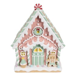 Clayre & Eef Gingerbread house 20x16x25 cm Pink Plastic