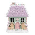 Clayre & Eef Lebkuchenhaus 17x14x21 cm Grün Rosa Kunststoff