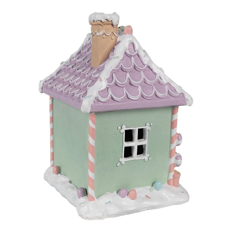 Clayre & Eef Gingerbread house 17x14x21 cm Green Pink Plastic