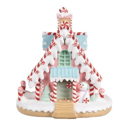 Clayre & Eef Maison en pain d'épices 16x13x15 cm Rose Plastique