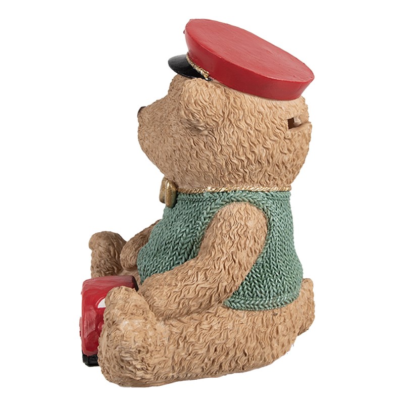 Clayre & Eef Money Box Bear 15x13x19 cm Brown Plastic