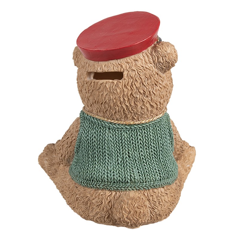 Clayre & Eef Money Box Bear 15x13x19 cm Brown Plastic