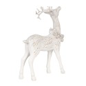 Clayre & Eef Dekorationsfigur Hirsch 19 cm Weiß Kunststoff