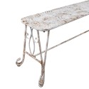 Clayre & Eef Banc de jardin 117x37x42 cm Blanc Marron Fer