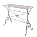 Clayre & Eef Table de jardin 112x50x86 cm Blanc Marron Fer Abeille