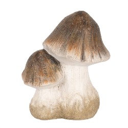 Clayre & Eef Decoration Mushroom 10x7x12 cm Brown White Ceramic