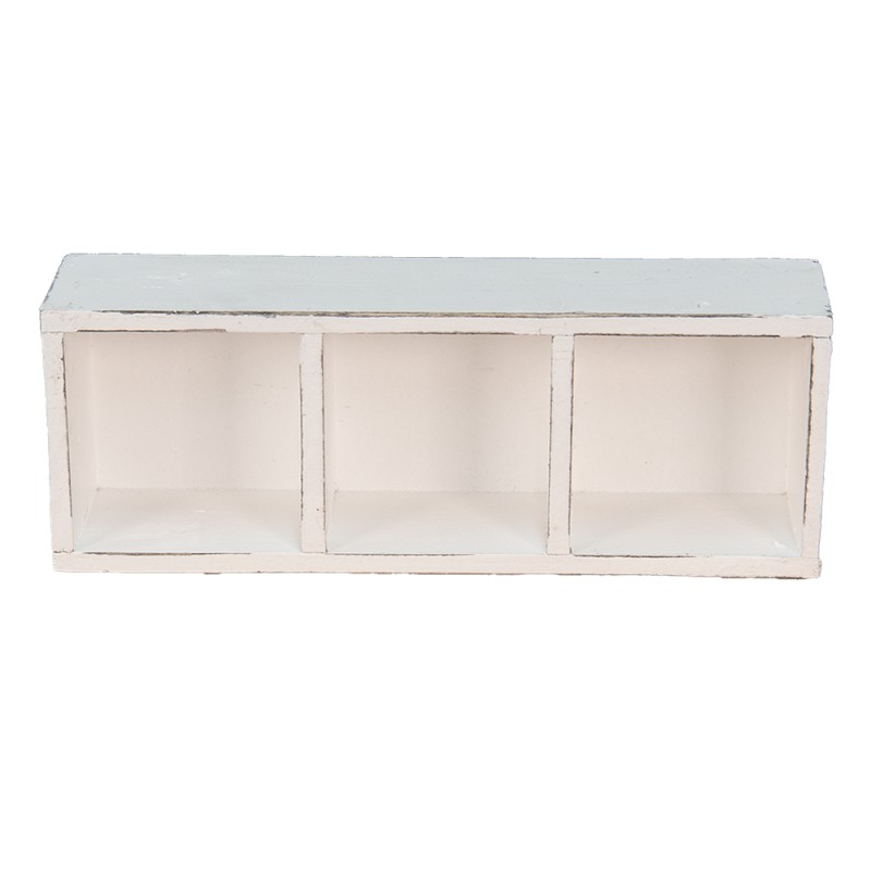 Clayre & Eef Wooden Box 33x12x7 cm White Wood Rectangle