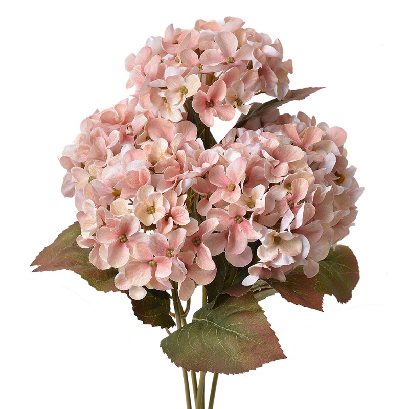 Clayre & Eef Fleur artificielle Hortensia 44 cm Rose Plastique