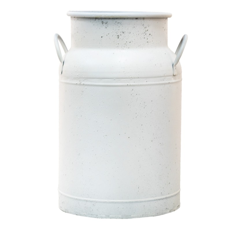 Clayre & Eef Decorative Milk Churn Ø 19x30 cm White Metal Bee and Flowers