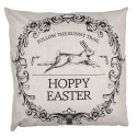 Clayre & Eef Housse de coussin 45x45 cm Beige Noir Polyester Lapin