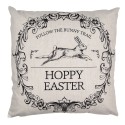 Clayre & Eef Housse de coussin 45x45 cm Beige Noir Polyester Lapin