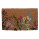 Clayre & Eef Paillasson 75x45 cm Marron Fibre de coco PVC Fleurs