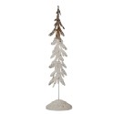 Clayre & Eef Figurine décorative Sapin de Noël 75 cm Blanc Marron Métal