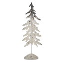 Clayre & Eef Decoratie Beeld Kerstboom 75 cm Wit Bruin Metaal