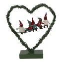 Clayre & Eef Christmas Decoration with LED Lighting Heart 26x9x28 cm Green Metal Heart-Shaped