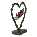 Clayre & Eef Christmas Decoration with LED Lighting Heart 26x9x28 cm Green Metal Heart-Shaped