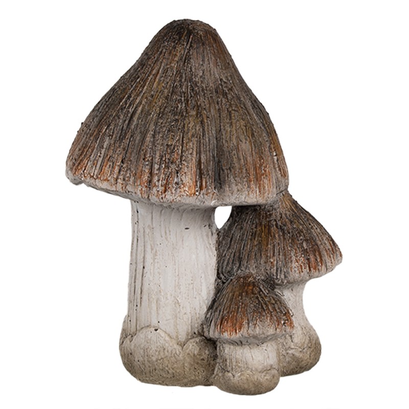 Clayre & Eef Décoration Champignon 10x8x13 cm Marron Blanc Céramique