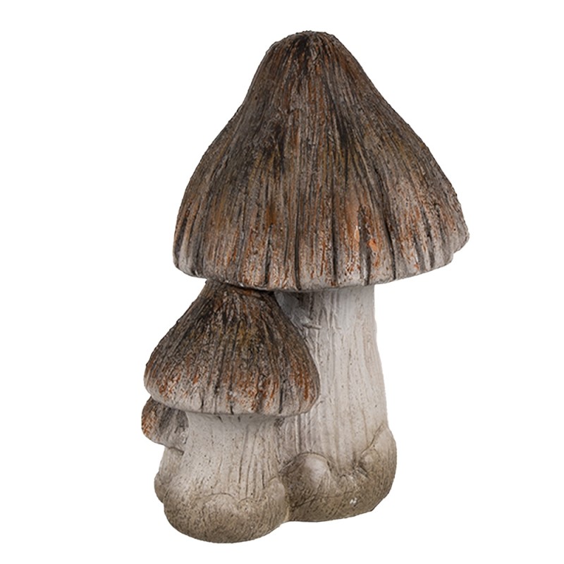 Clayre & Eef Décoration Champignon 10x8x13 cm Marron Blanc Céramique