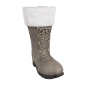 Clayre & Eef Weihnachtsdekorationsfigur Stiefel 37x23x43 cm Grau Keramikmaterial