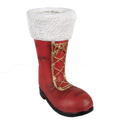 Clayre & Eef Weihnachtsdekorationsfigur Stiefel 32x19x36 cm Rot Keramikmaterial