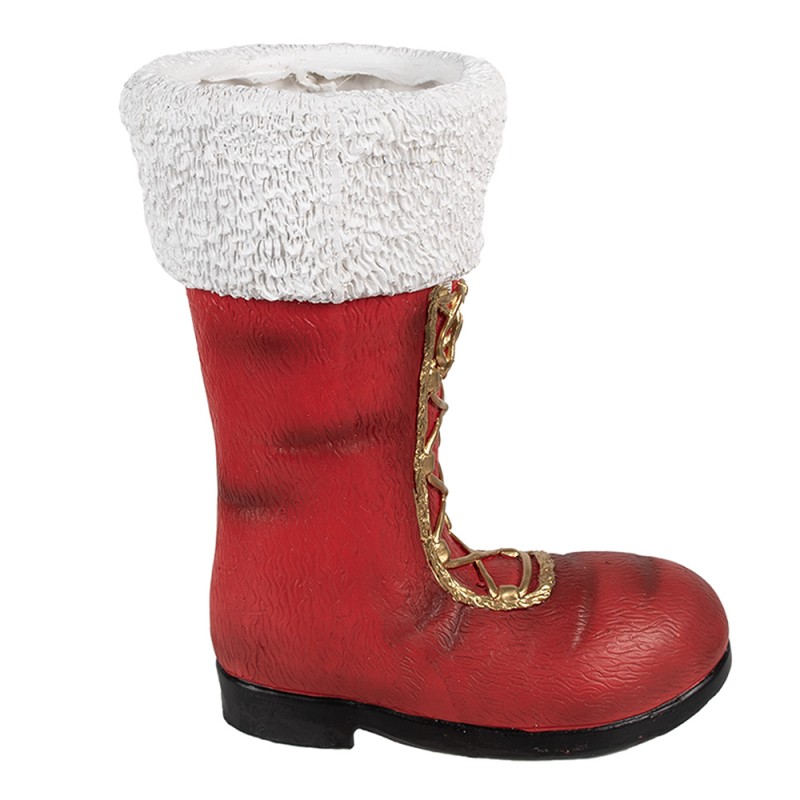 Clayre & Eef Kerstdecoratie Beeld Laars 32x19x36 cm Rood Keramisch materiaal