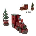 Clayre & Eef Décoration de Noël avec éclairage LED Train 30x7x21 cm Rouge Plastique