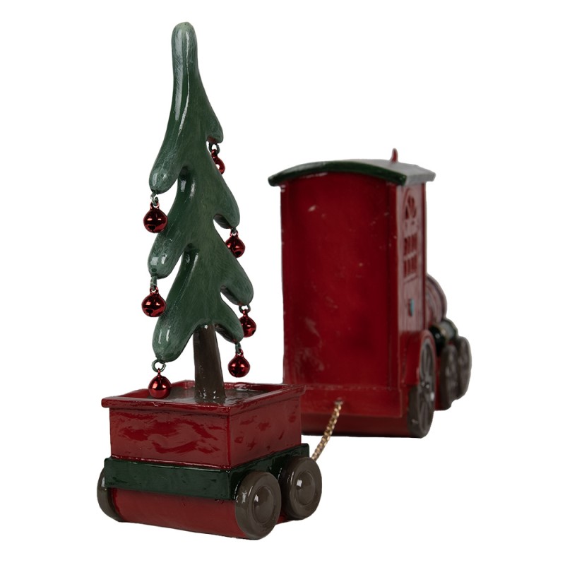 Clayre & Eef Décoration de Noël avec éclairage LED Train 30x7x21 cm Rouge Plastique