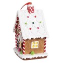 Clayre & Eef Ornement de Noël Maison en pain d'épices 7x5x9 cm Marron Plastique