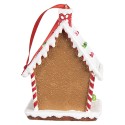 Clayre & Eef Ornement de Noël Maison en pain d'épices 7x5x9 cm Marron Plastique