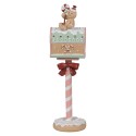 Clayre & Eef Kerstdecoratie Beeld Brievenbus 11x10x36 cm Roze Kunststof