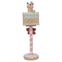 Clayre & Eef Weihnachtsdekorationsfigur Briefkasten 11x10x36 cm Rosa Kunststoff