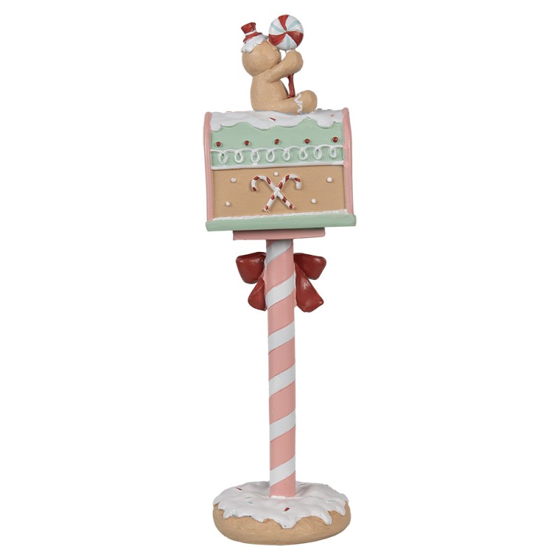 Clayre & Eef Statuetta decorativa di Natale Buca delle lettere 11x10x36 cm Rosa Plastica