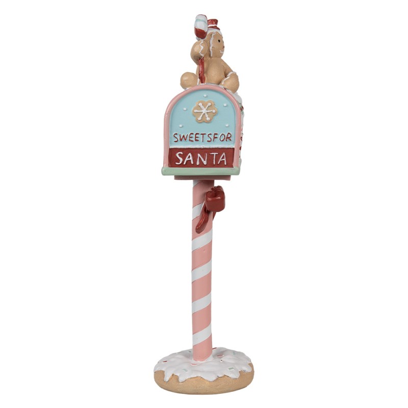 Clayre & Eef Christmas Decoration Figurine Mailbox 11x10x36 cm Pink Plastic