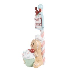 Clayre & Eef Kerstdecoratie Beeld Gingerbread man 25 cm Beige Kunststof