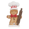 Clayre & Eef Décoration de Noël Bonhomme en pain d‘épice 18 cm Marron Plastique