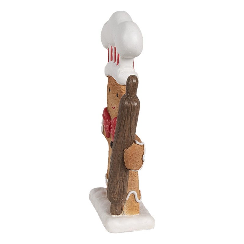 Clayre & Eef Kerstdecoratie Gingerbread man 18 cm Bruin Kunststof