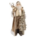 Clayre & Eef Christmas Decoration Figurine Santa Claus 50 cm Gold colored Plastic