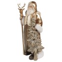 Clayre & Eef Christmas Decoration Figurine Santa Claus 50 cm Gold colored Plastic