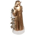 Clayre & Eef Christmas Decoration Figurine Santa Claus 50 cm Gold colored Plastic