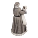 Clayre & Eef Kerstdecoratie Beeld Kerstman 22x18x40 cm Grijs Kunststof