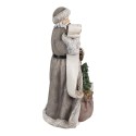 Clayre & Eef Kerstdecoratie Beeld Kerstman 22x18x40 cm Grijs Kunststof