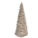 Clayre & Eef Decoratie Beeld Kerstboom Ø 13x30 cm Wit Beige Kunststof