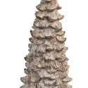 Clayre & Eef Decoratie Beeld Kerstboom Ø 13x30 cm Wit Beige Kunststof