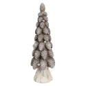 Clayre & Eef Dekorationsfigur Weihnachtsbaum Ø 8x24 cm Braun Weiß Kunststoff