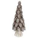 Clayre & Eef Figurine décorative Sapin de Noël Ø 7x19 cm Marron Plastique