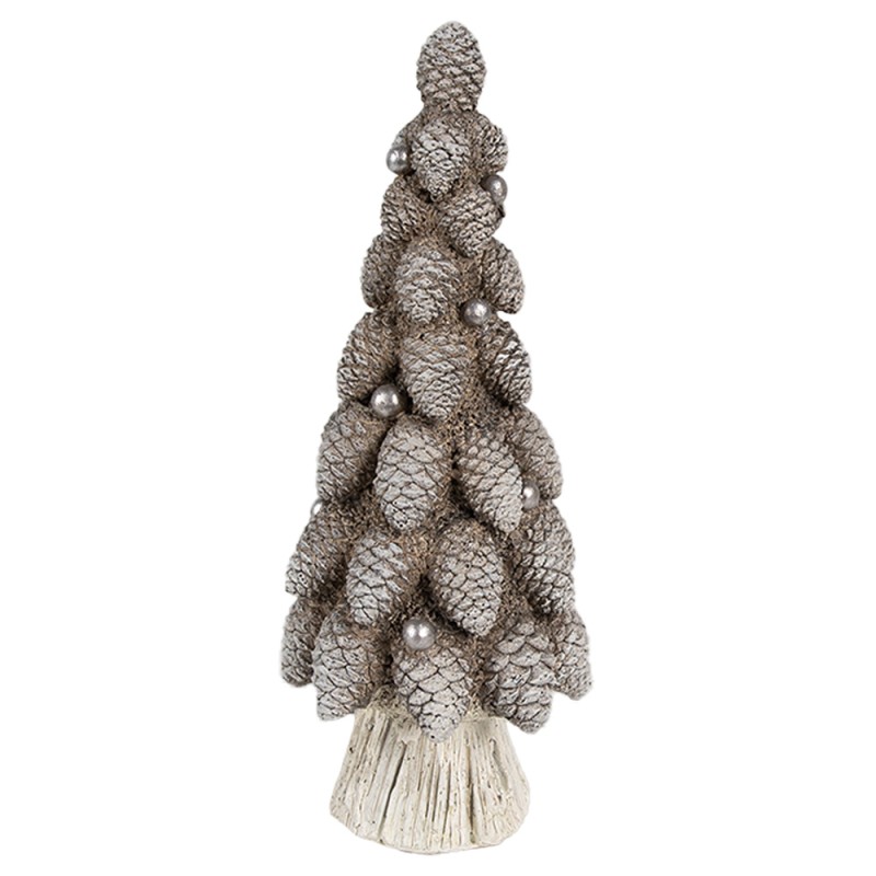 Clayre & Eef Figurine décorative Sapin de Noël Ø 7x19 cm Marron Plastique